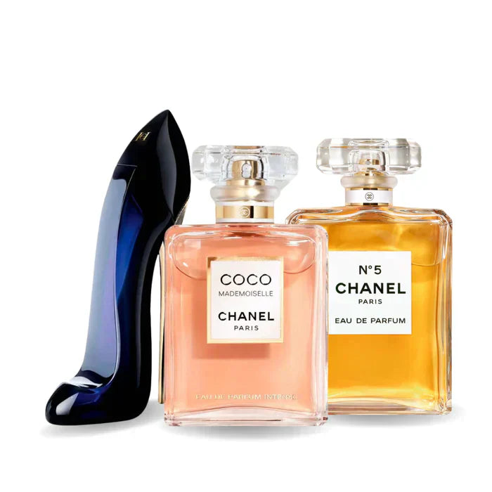 Set van 3 parfums GOOD GIRL, COCO MADEMOISELLE en Chanel Nº5 100ml