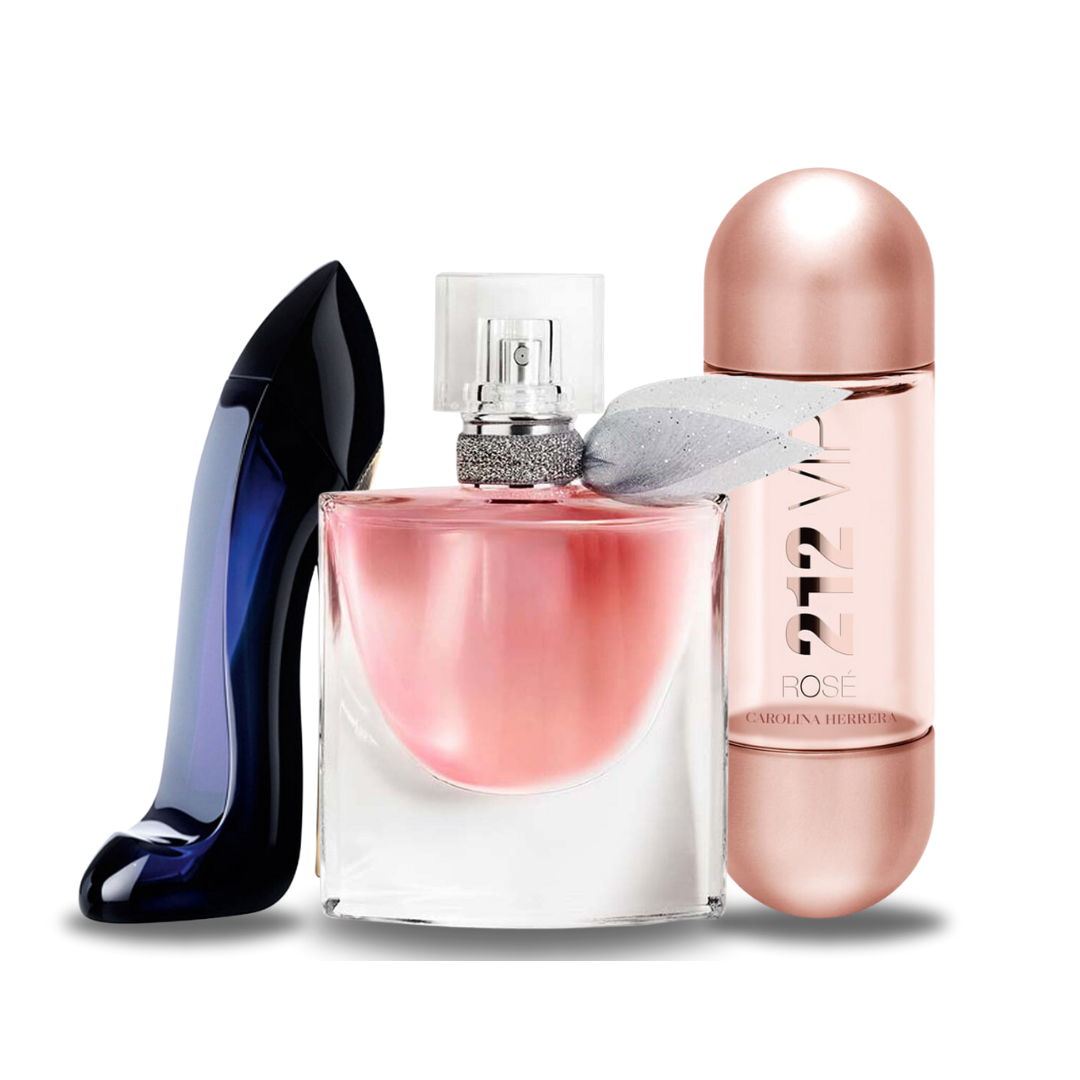 Set van 3 parfums  Carolina Herrera GOOD GIRL, Lancôme LA VIE EST BELLE en Carolina Herrera 212 VIP ROSÉ 100ml