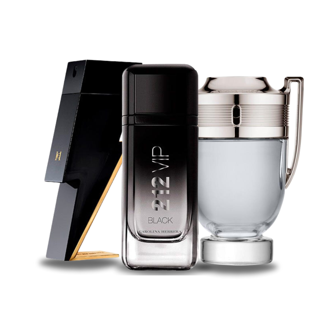 Set van 3 parfums BAD BOY, 212 VIP BLACK en Paco Rabanne INVICTUS (Eau de Parfum)