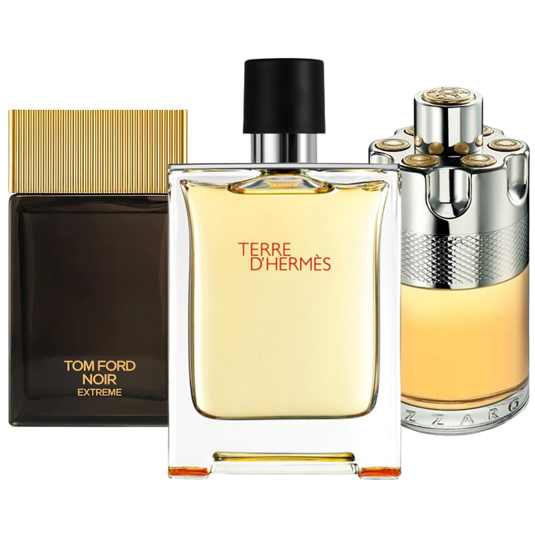 Set van 3 parfums Terre de’Herme, Azzaro Wanted,en Tom Ford Noir Extreme 100ml