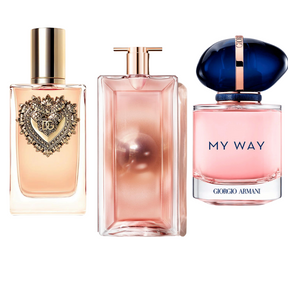 Set van 3 parfums Dolce & Gabanna Devotion, My Way Giorgi Armani, en Lancôme Idôle 100ml