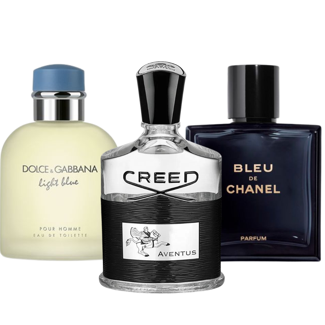 Set van 3 parfums Bleu de Chanel, Creed Aventus, en Light Blue Dolce Gabbana 100ml
