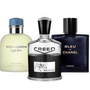 Set van 3 parfums Bleu de Chanel, Creed Aventus, en Light Blue Dolce Gabbana 100ml